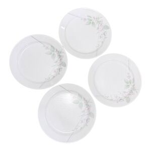 Corelle Veranda Dinner Plates Set of‎ 4 White Pink Floral Green Leaves